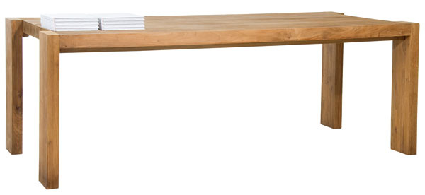 Pri rozkladaní stola je veľmi dôležitý materiál, z ktorého je stôl a samotný mechanizmus vyrobený. Ide o to, aby sa stôl čo najmenej prehýbal. Stôl z recyklovaného tíkového dreva Lekk, rozmery 200 × 100 × 78 cm, cena 1 076 €