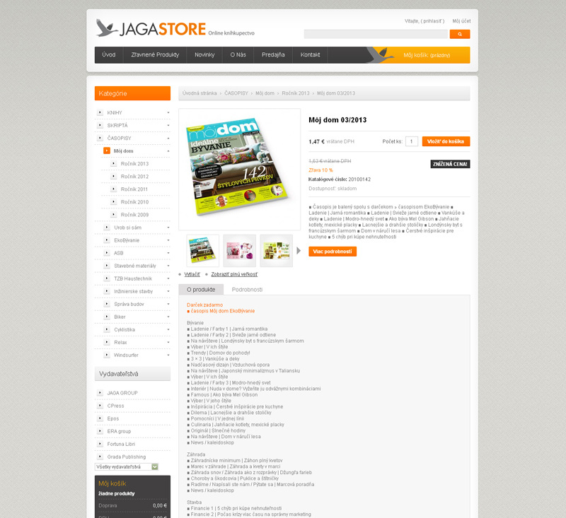 Virtuálne kníhkupectvo www.jagastore.sk