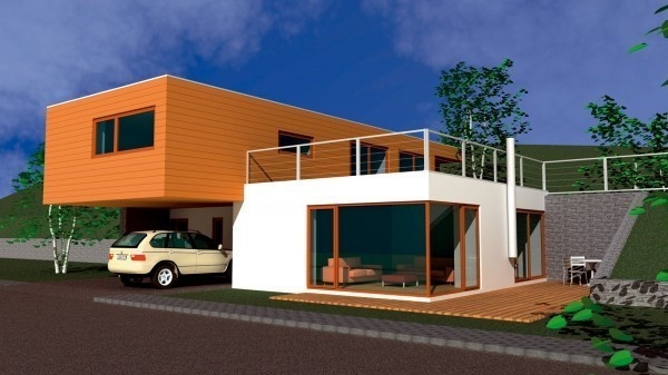 projekty domov s plochou strechou