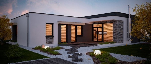 projekty domov s plochou strechou