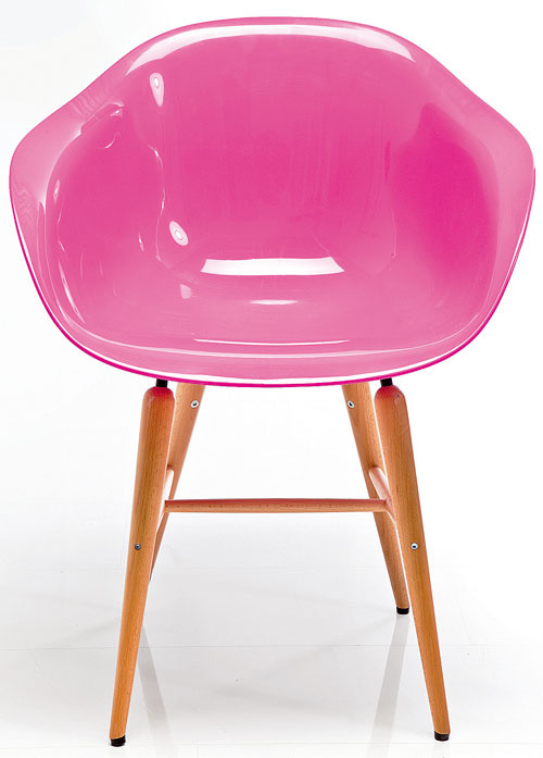 Kreslo Forum Wood Pink, bukové drevo, ABS plast, kov, 74,5 × 60,5 × 53 cm, 175,90 €, Kare, Light Park