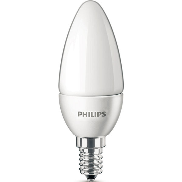 Philips LED Sviečka, 4 W (25 W), pätica E14, teplá biela (2 700 K), matná biela žiarovka, životnosť až 20 rokov (20 000 hodín), 50 000 spínacích cyklov, energetická účinnosť A+, 9,99 €