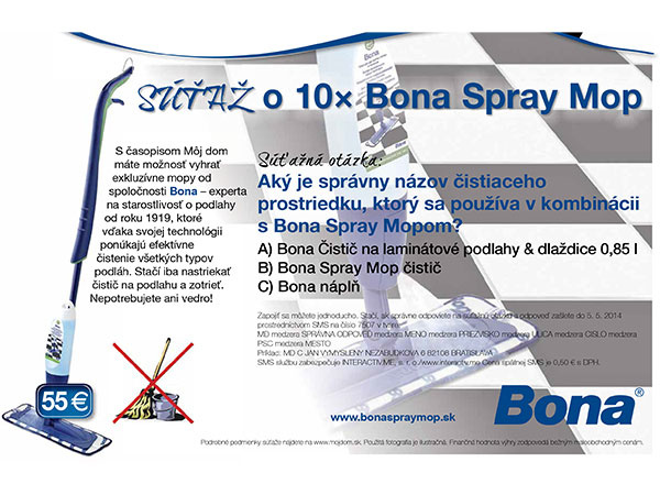 SÚŤAŽ o 10× Bona Spray Mop