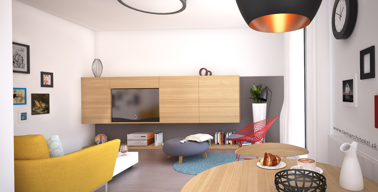Návrh obývacej izby malého mezonetu
