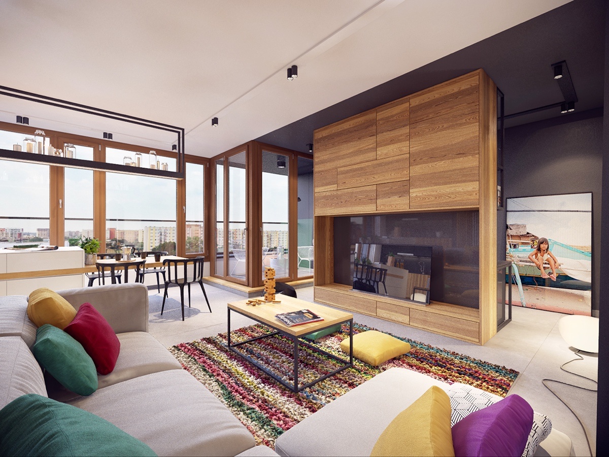 Moderný farebný byt, ktorý dokonale využíva svoj priestor