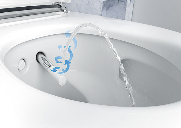 Patentovaná technológia sprchovania zaisťuje cielené a dôkladné očistenie vďaka pulzujúcemu prúdu vody s telesnou teplotou obohatenému o dynamické prevzdušnenie. 