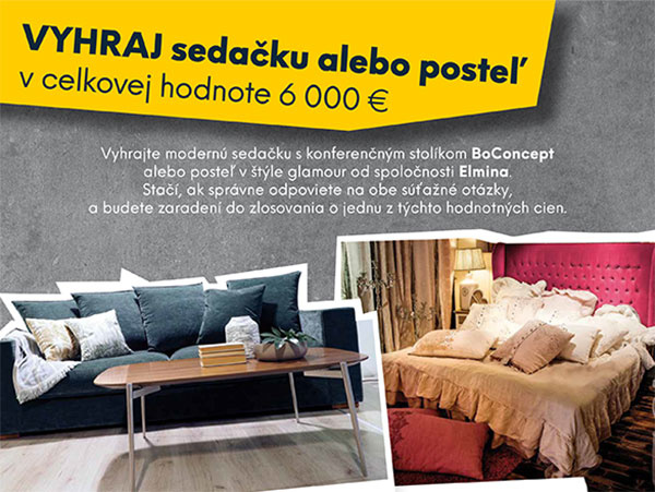 Vyhraj sedačku alebo posteľ v celkovej hodnote 6 000 €