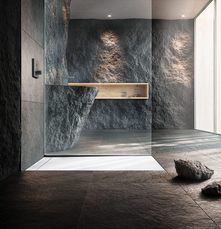 SPRCHOVÝ KONCEPT so smaltovanou extra plochou sprchovacou vaničkou a montážnym systémom Nexsys od značky Kaldewei predstavuje dokonalé spojenie flexibility, estetiky a jednoduchosti.