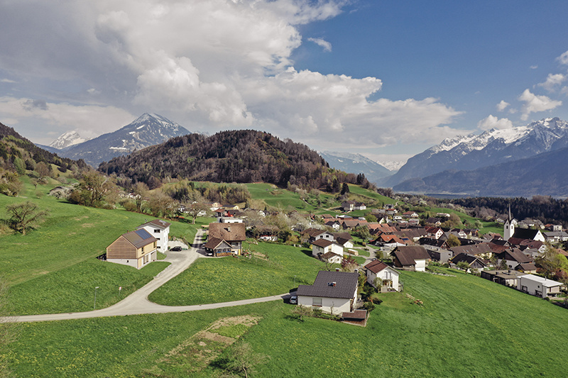 Drevostavba v rakúskej obci Schnifis 