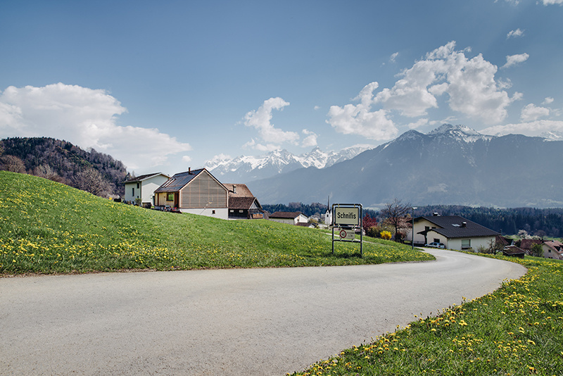 Drevostavba v rakúskej obci Schnifis