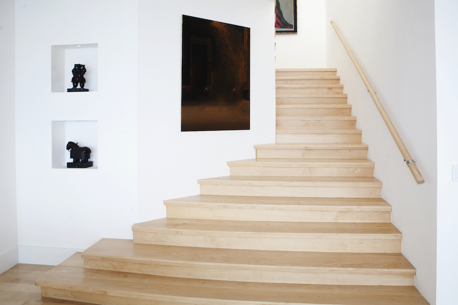 Modern staircase and wall art