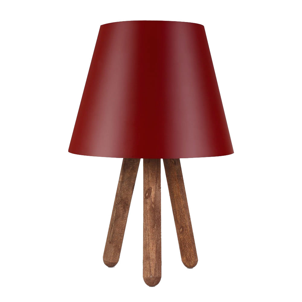 Červená stolová lampa Kira s bukovými nohami, výška 17 cm, 21 €, pohodo.sk