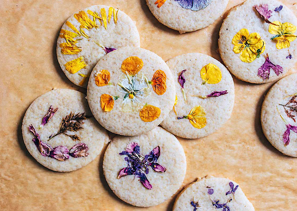 sušienky s jedlými kvetmi