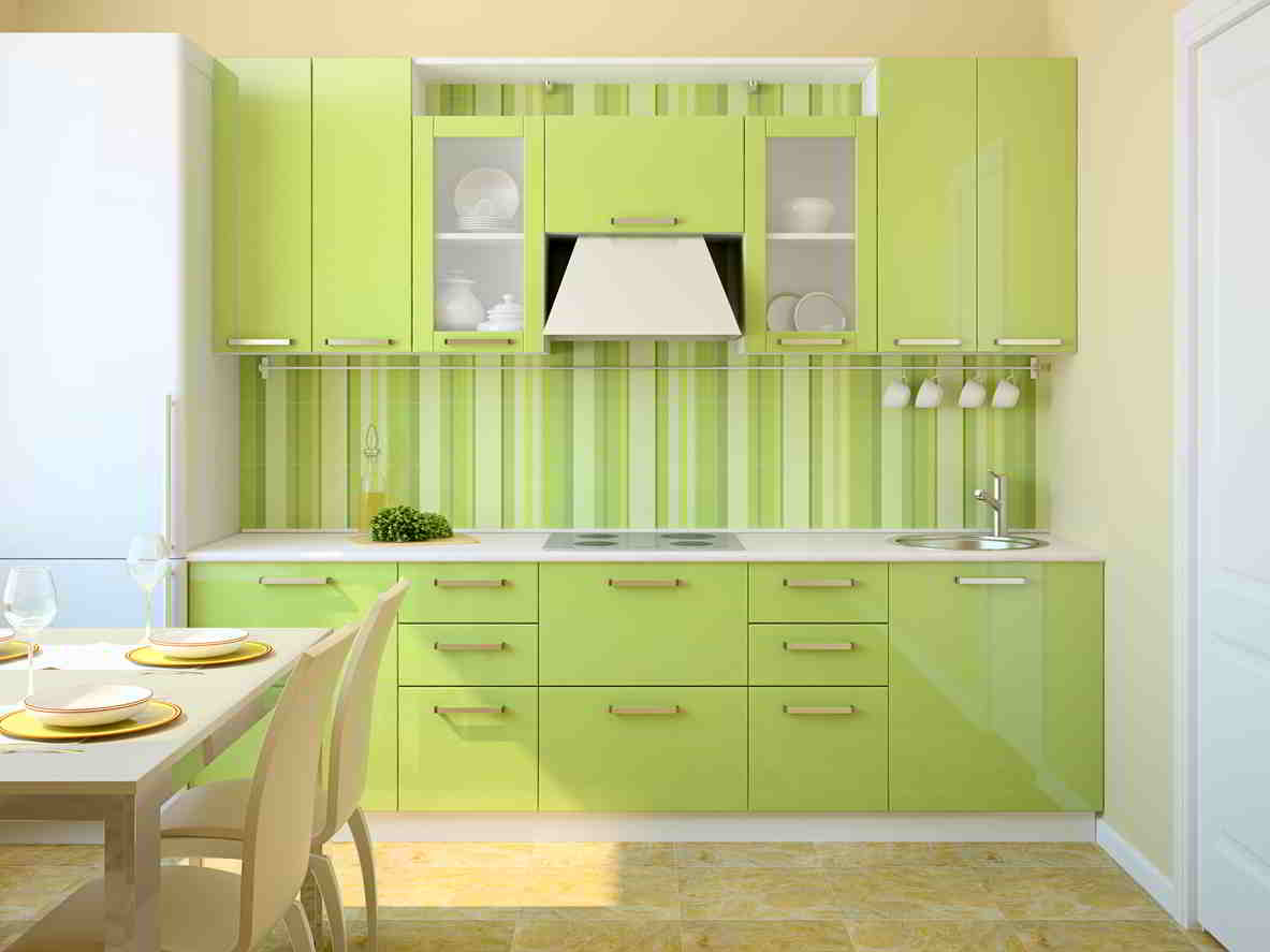 zelená farba v interiéri