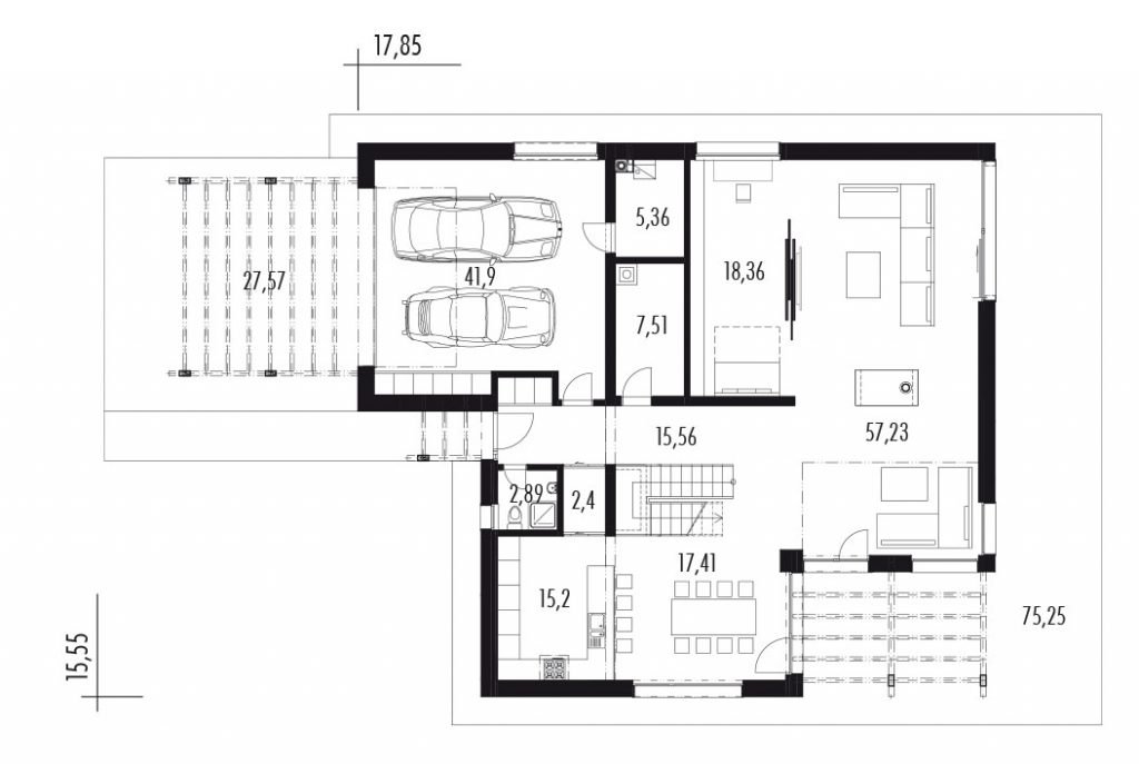 Projekty rodinných domov Black & White small