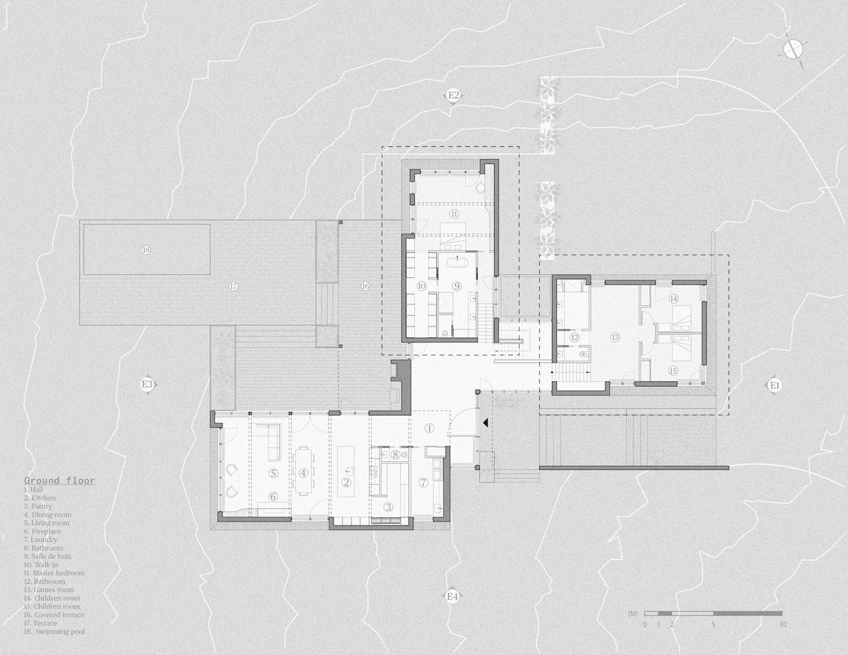 Rodinná usadlosť Maison Koya spodné podlažie