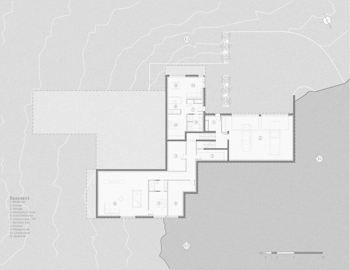 Rodinná usadlosť Maison Koya podzemný plán