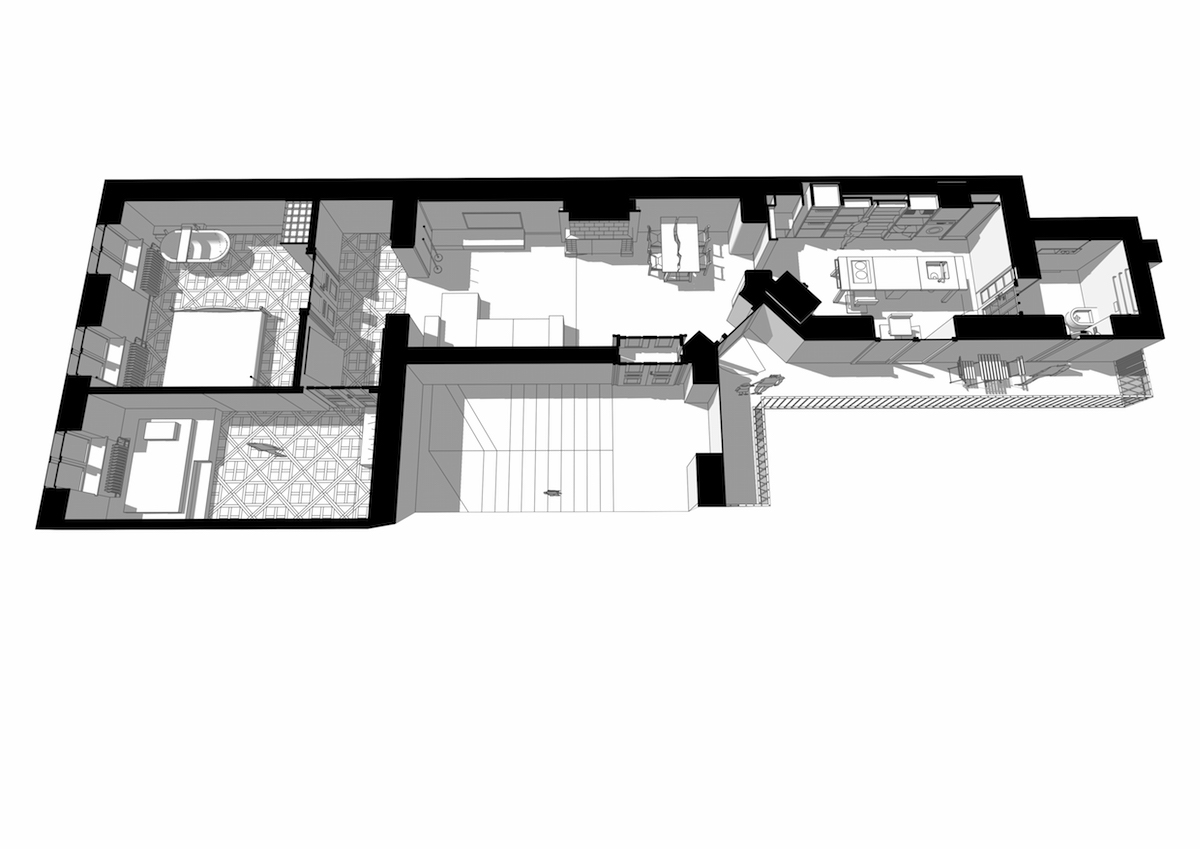 Plán apartmán Guculska.