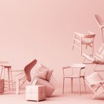 3D tapeta ružové stoličky