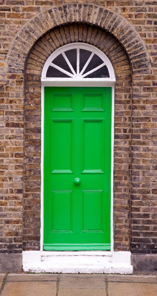 Zelené vchodové dvere