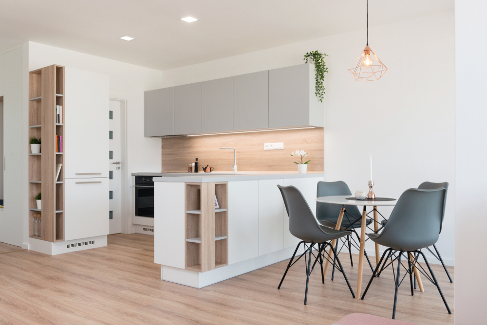 Interior,Of,Modern,Kitchen,With,Built-in,Appliances