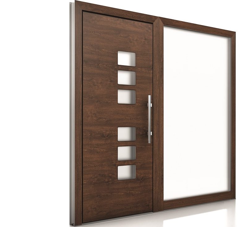 Internorm hliníkové vchodové dvere AT410_imitácia dreva-1000×1000