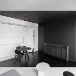 Čiernobiely malý byt v štýle origami