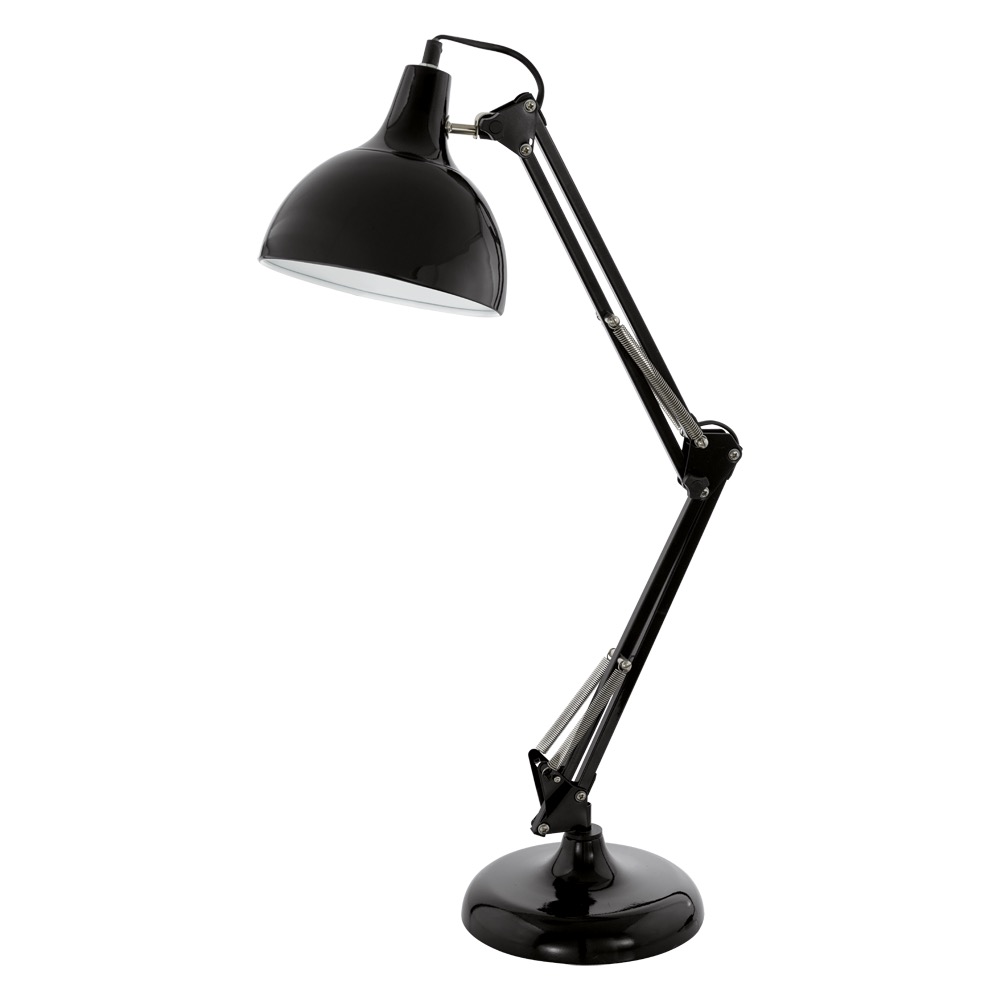 Čierna dizajnová stolová lampa