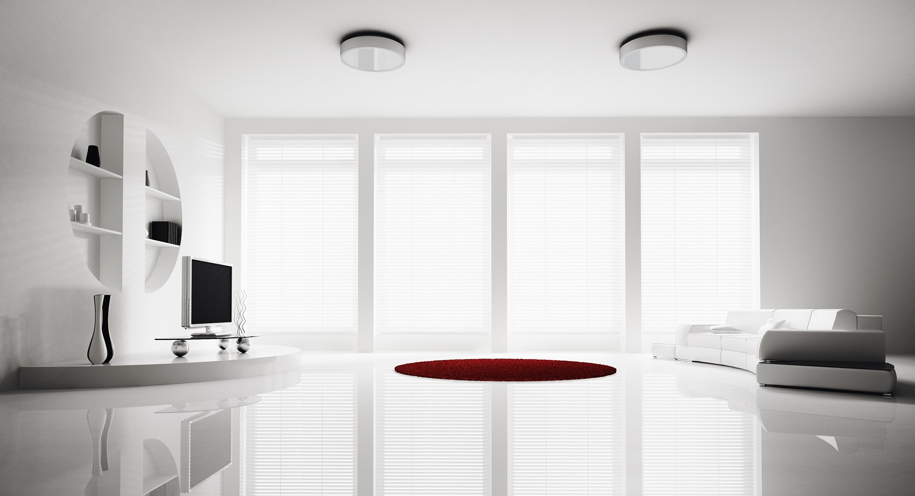 Living room interior 3d render