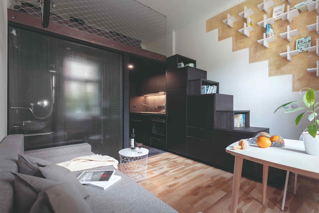 Moderné 20m2 štúdio s kúpeľňou, obývačkou a spacím kútom
