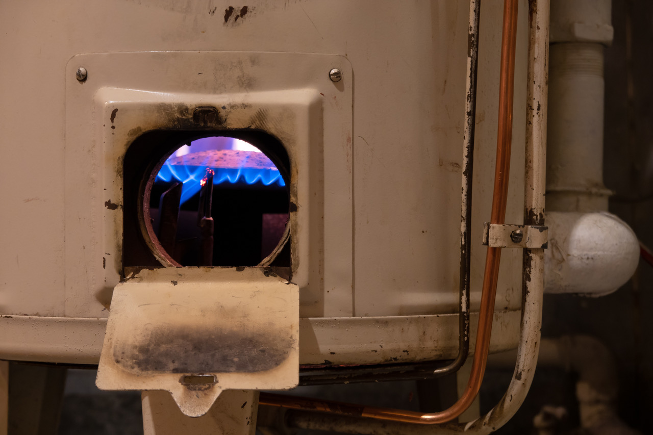 Fragment,Of,An,Old,White,Gas,Heating,Boiler.,There,Are