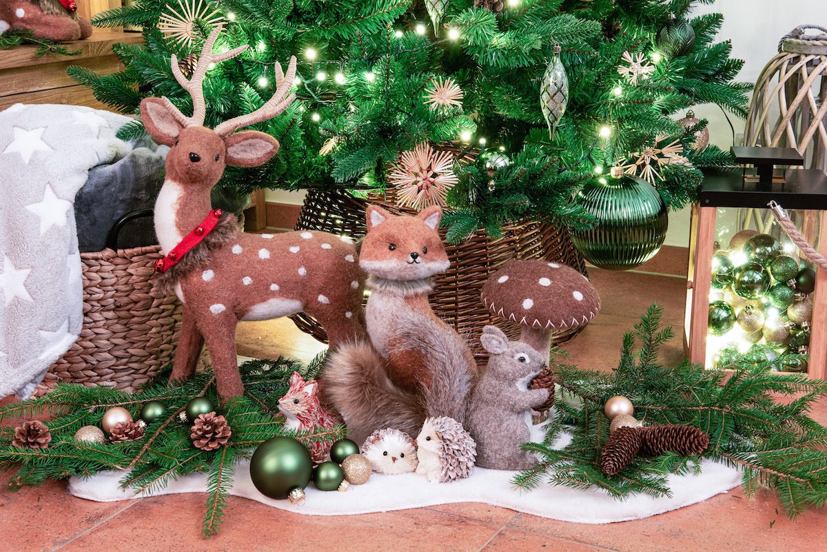 Vianočná dekorácia lesných zvieratiek