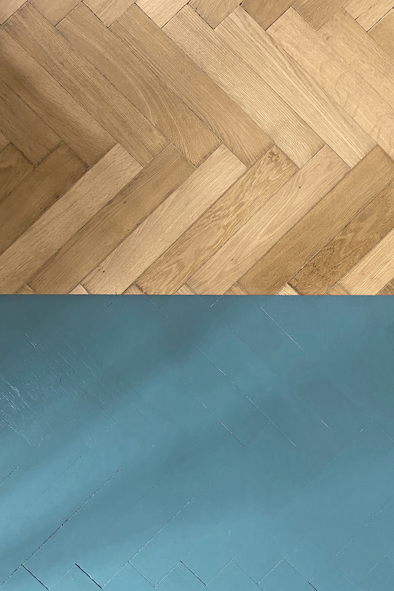 Jednotlivé funkčné zóny sú rozdelené farbami a materiálmi.