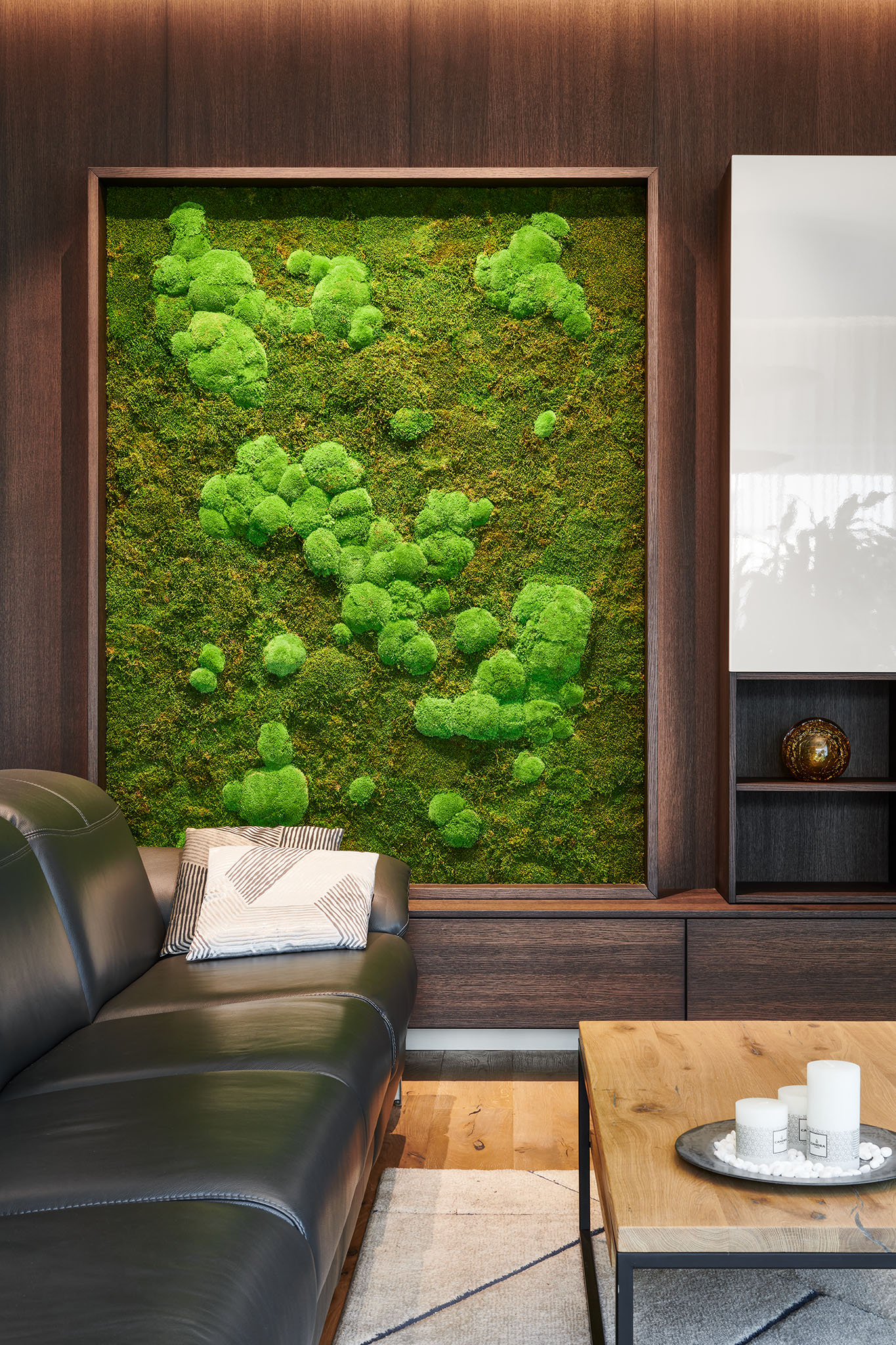 Zelená stena v obývačke
