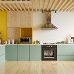 Moderná zeleno drevená kuchyňa