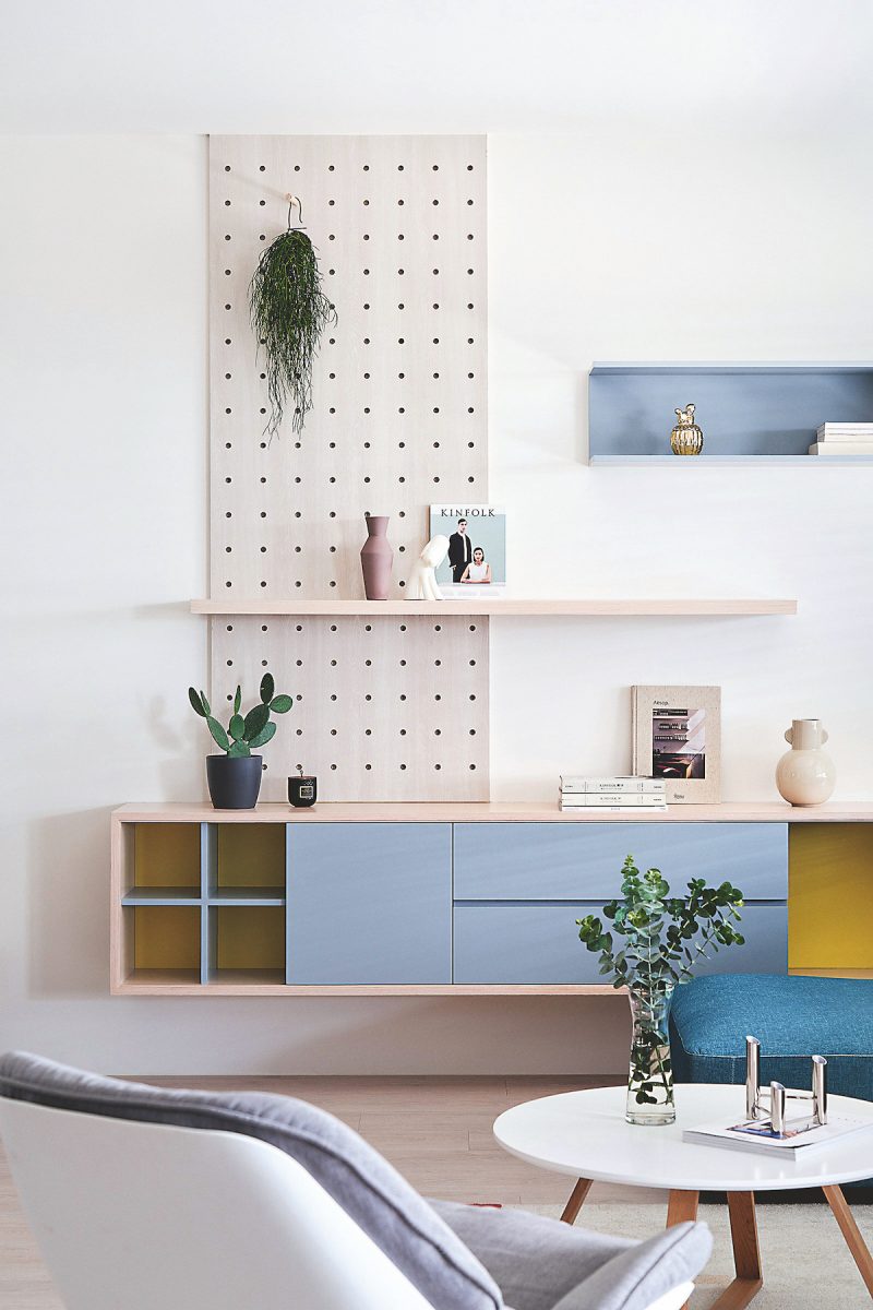 Hravá obývačka v pastelových farbách