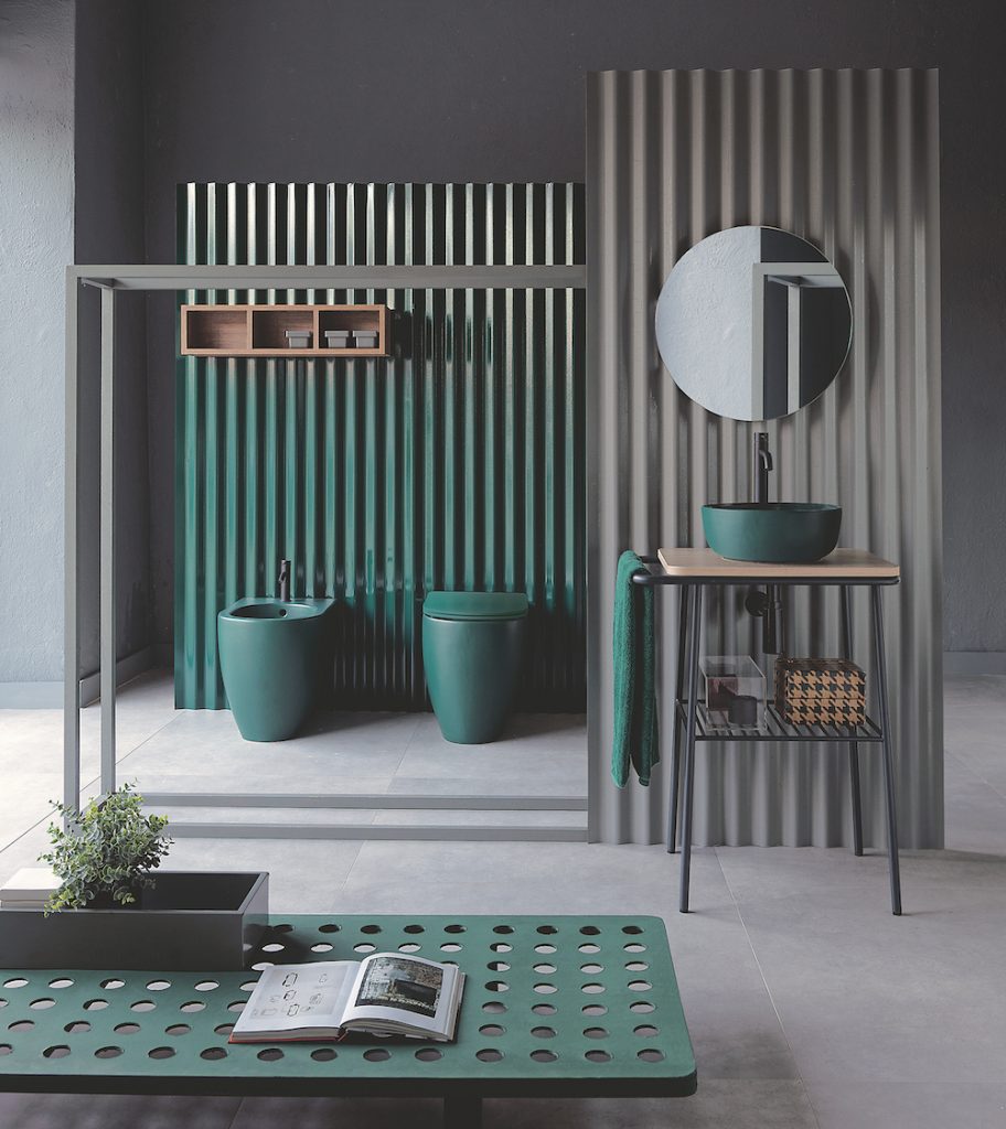 Exkluzívna moderná zeleno sivá kúpeľňa