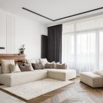Moderná obývačka s výrazným kobercom