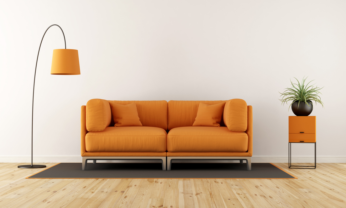 Oranžový moderný gauč