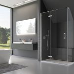 Moderná kúpeľňa s dizajnovým sprchovým kútom