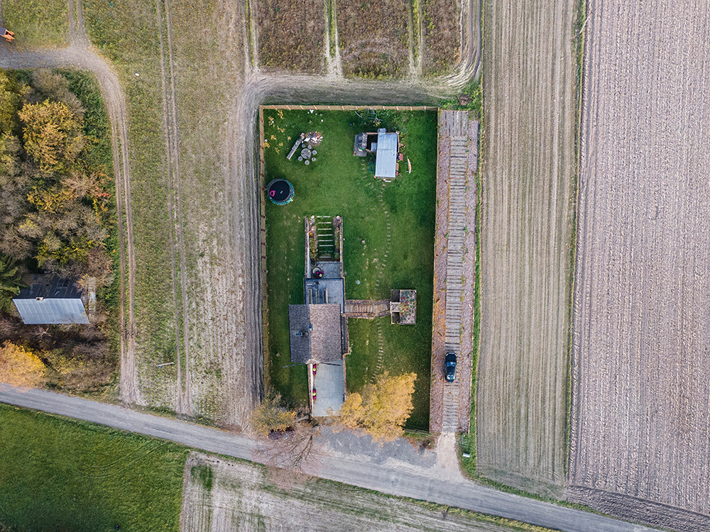 Z vtáčej perspektívy - Dom Veterný mlyn v Lubline, Poľsko