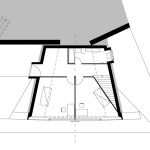Pôdorys poschodia - Rodinný dom v tvare lichobežníka v Perneku