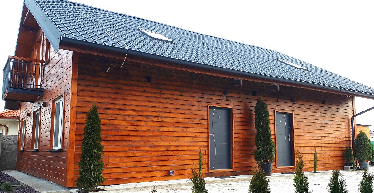 Bočný pohľad na kontajnerový dom
