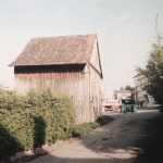stará drevená stodola, dobové foto
