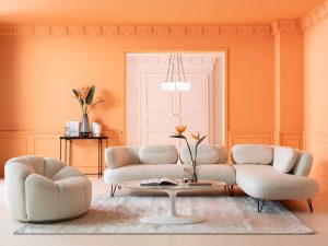 oranžová obývačka KARE