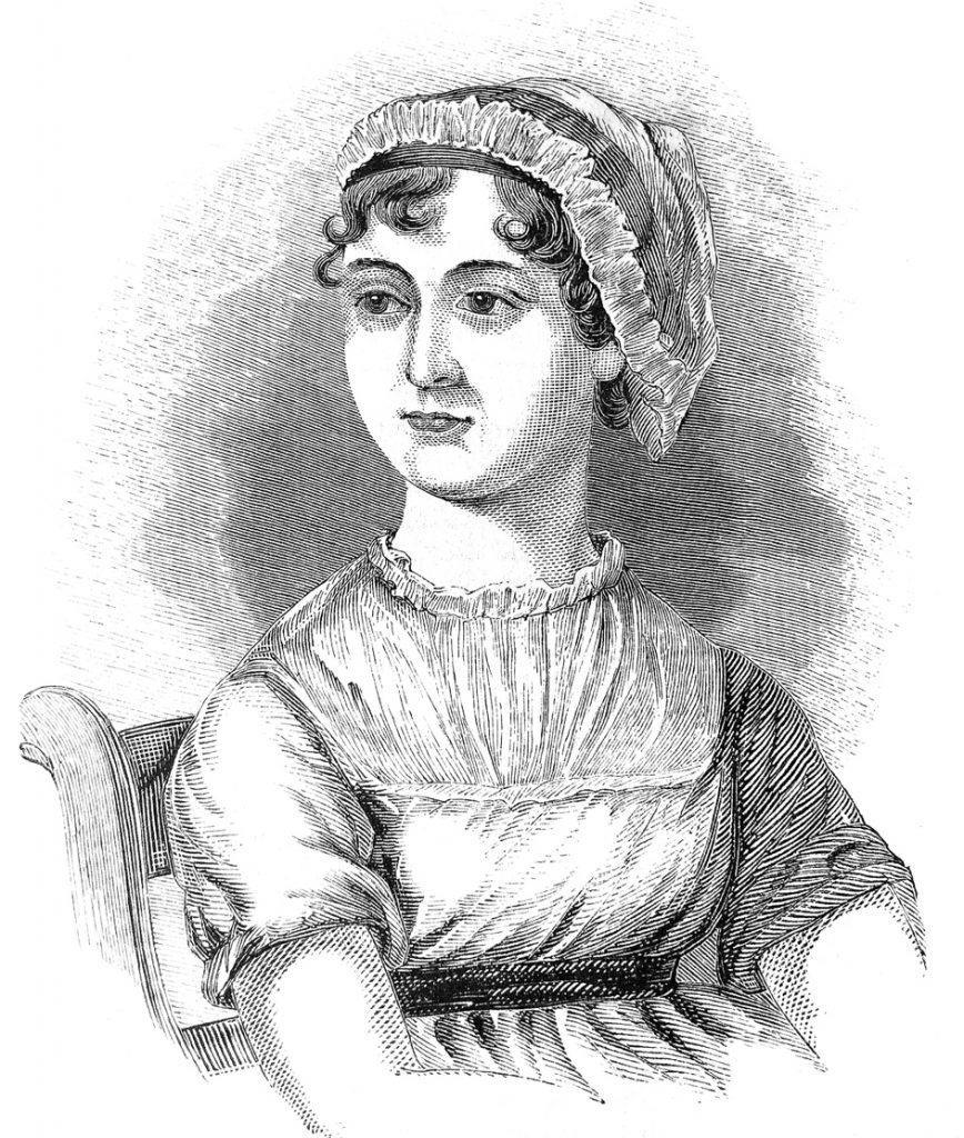 portrét J. Austen