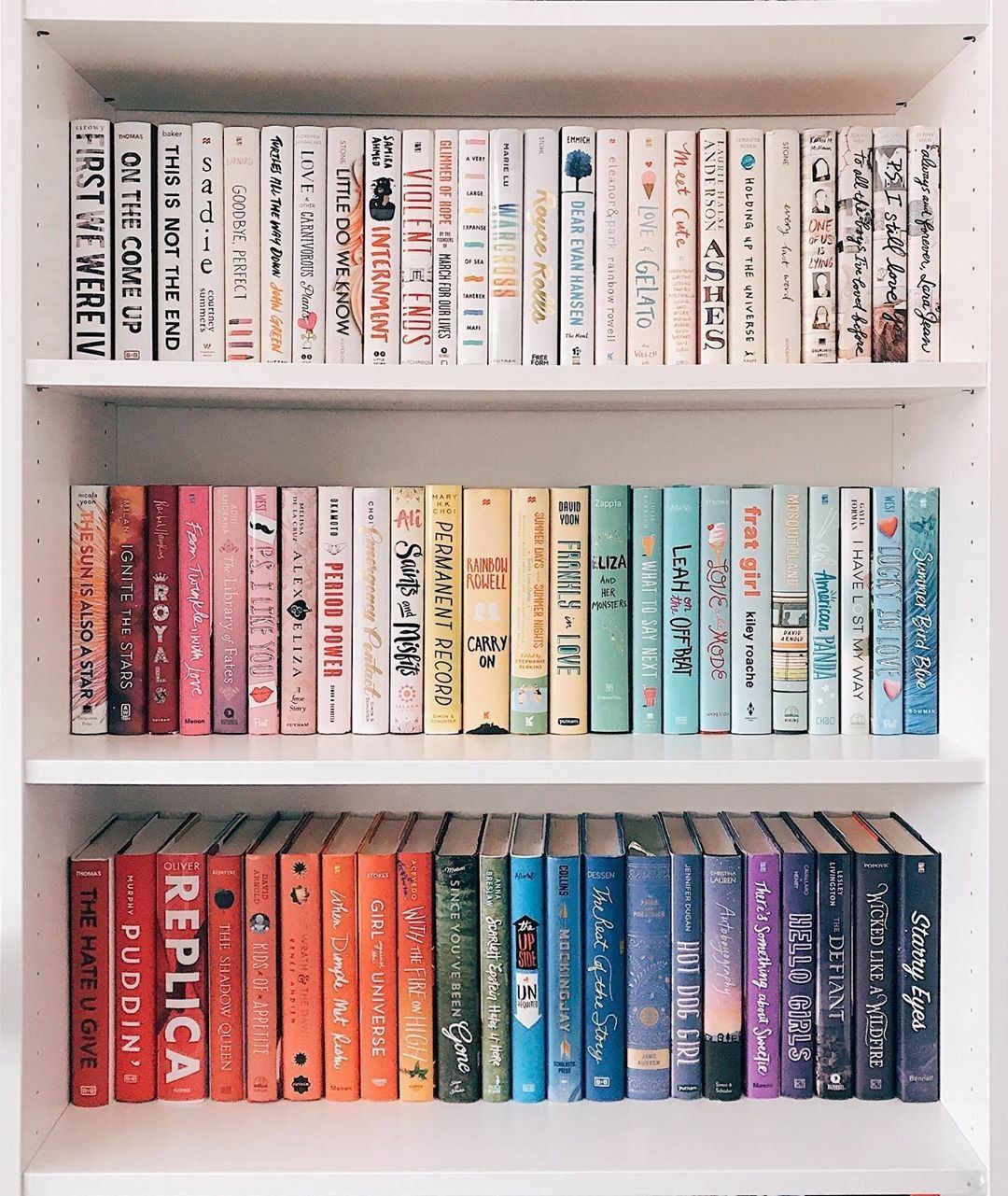 Knihy v knižnici podľa farby