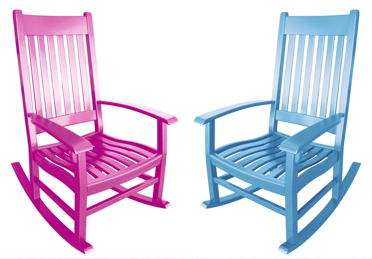 ružové a modré hojdacie kreslo, hojdacia stolička