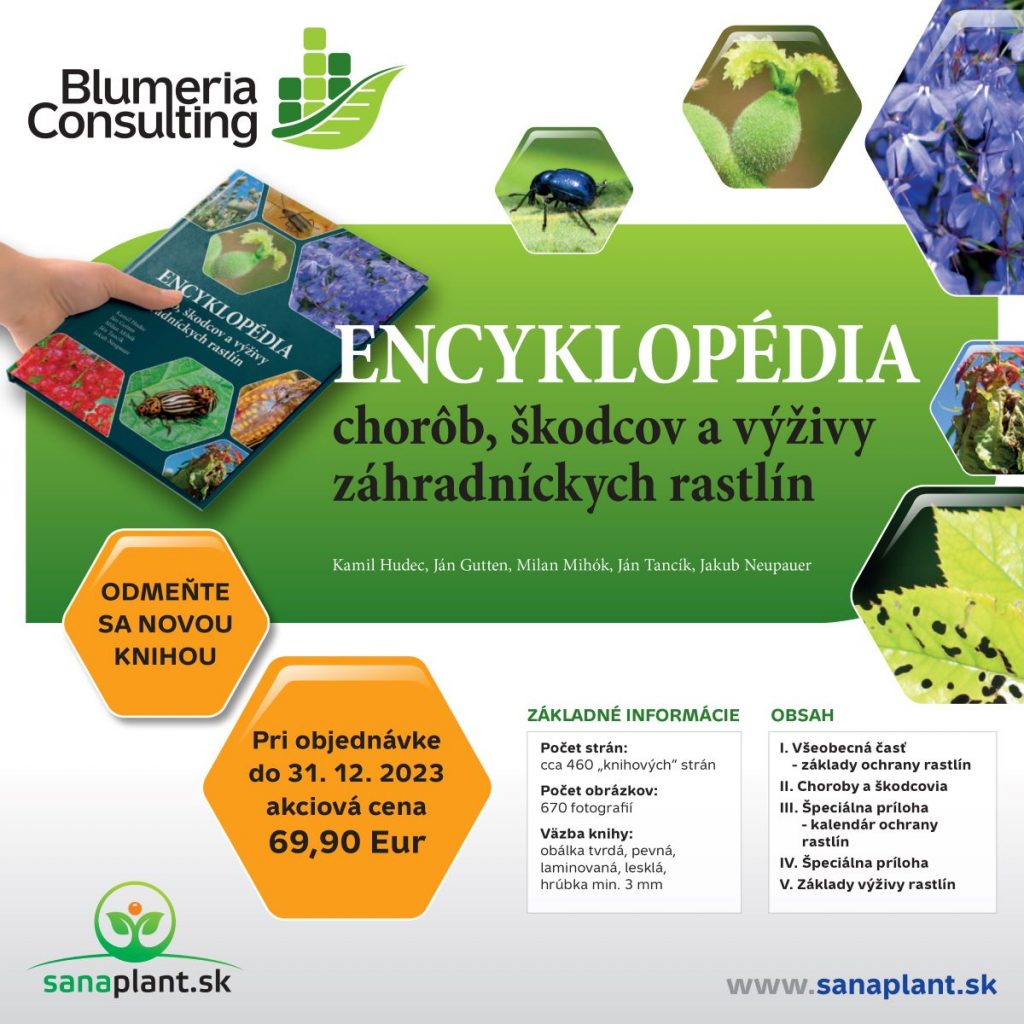 Reklama na novú encyklopédiu škodcov a chorôb rastlín.