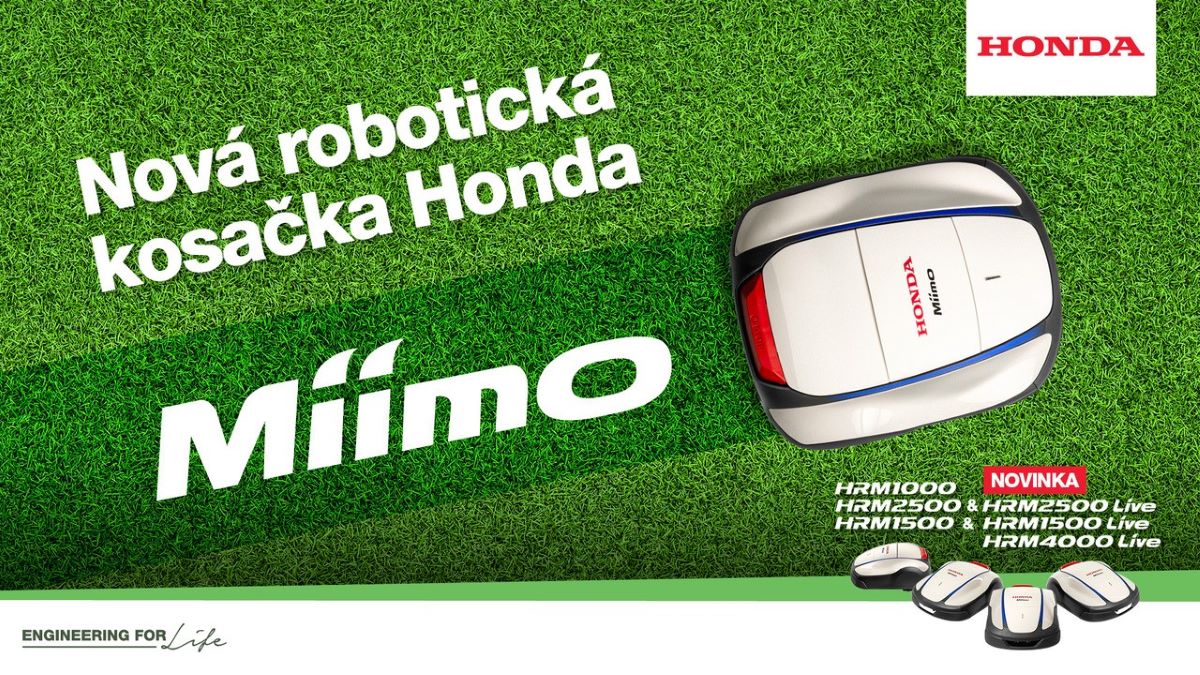 Reklama na robotickú kosačku Honda.